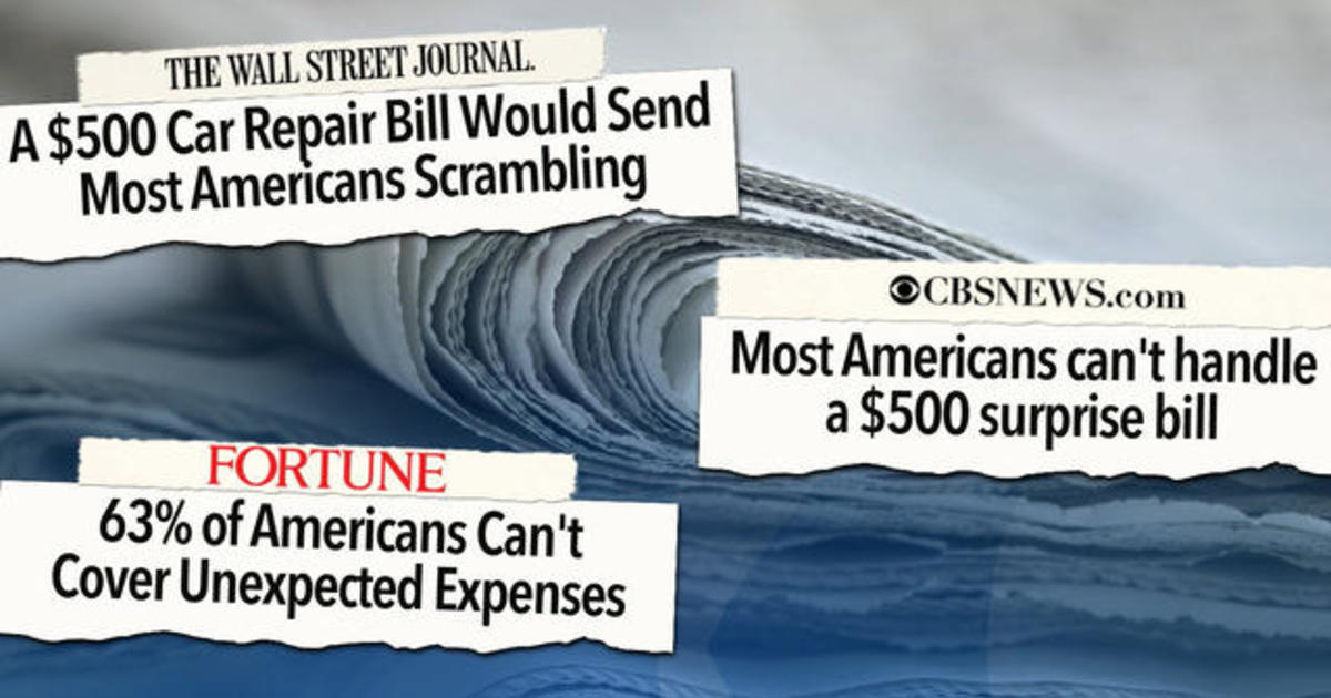 Most Americans Can T Afford 500 Surprise Bill CBS News