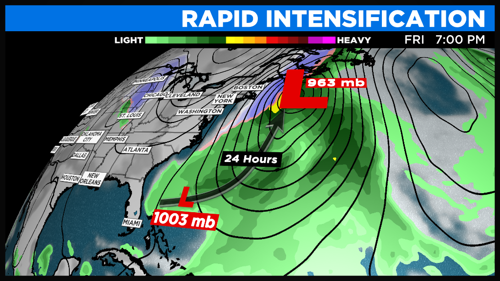 Rapidly Intensifying East Coast Storm To Bring Colder Air To South