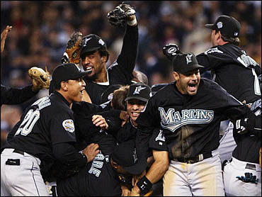 Marlins celebrating 1997 World Series with with festivities