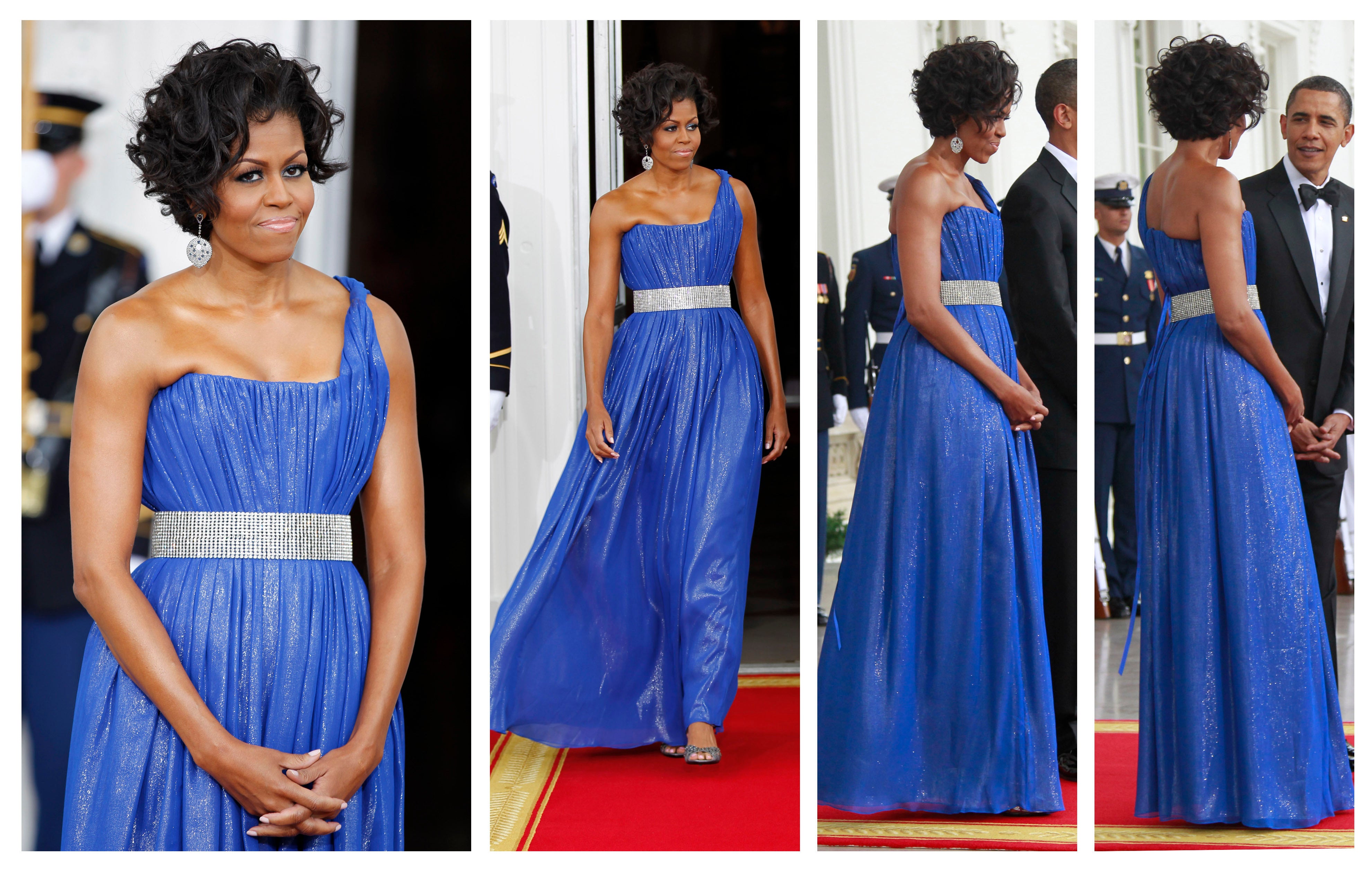 Michelle Obama's State Dinner Gown Made by Peter Soronen - CBS News