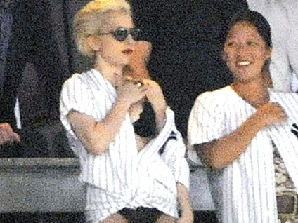 Lady Gaga Yankee Baseball Game Outfit - Lady Gaga No Pants at Yankees Game