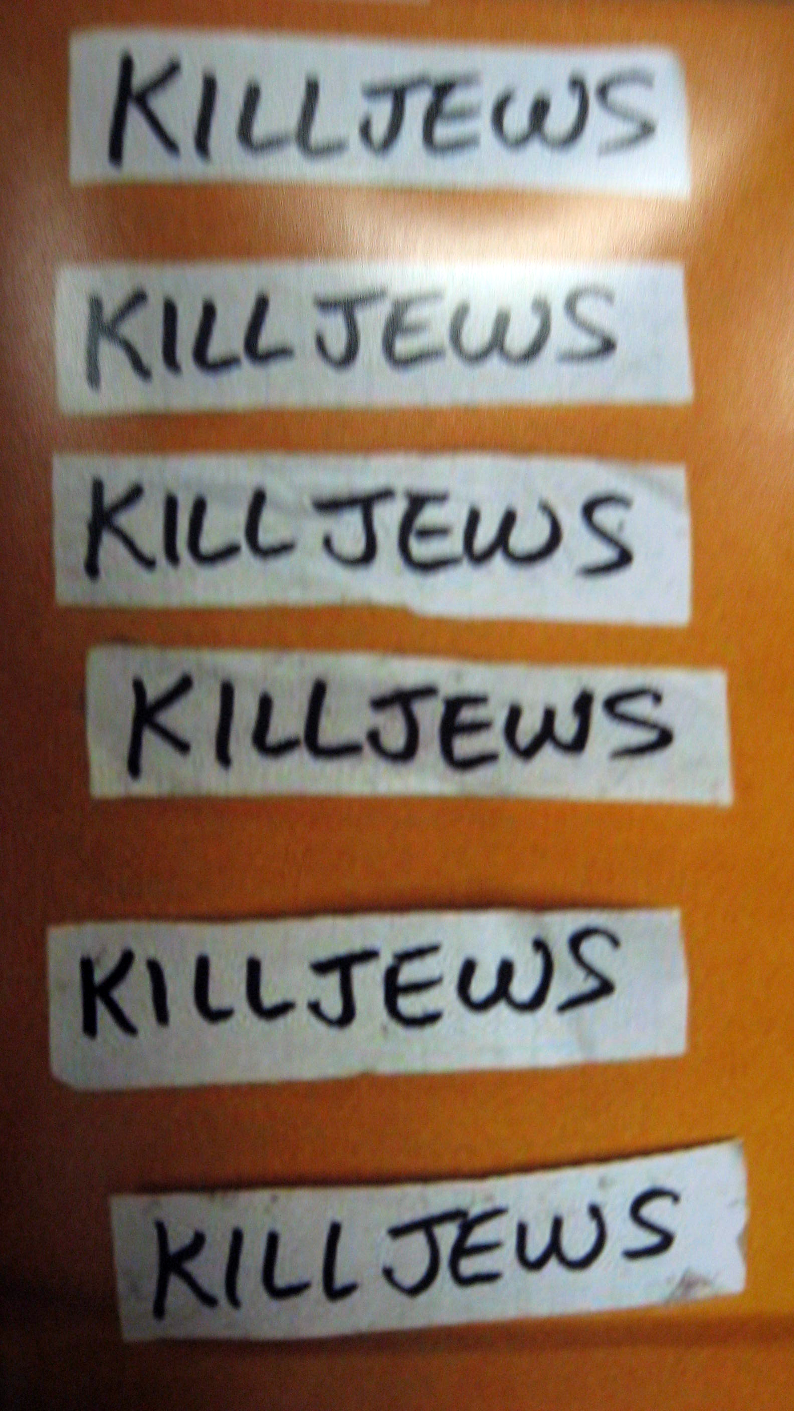 Kill Jews Note - Close-Up 