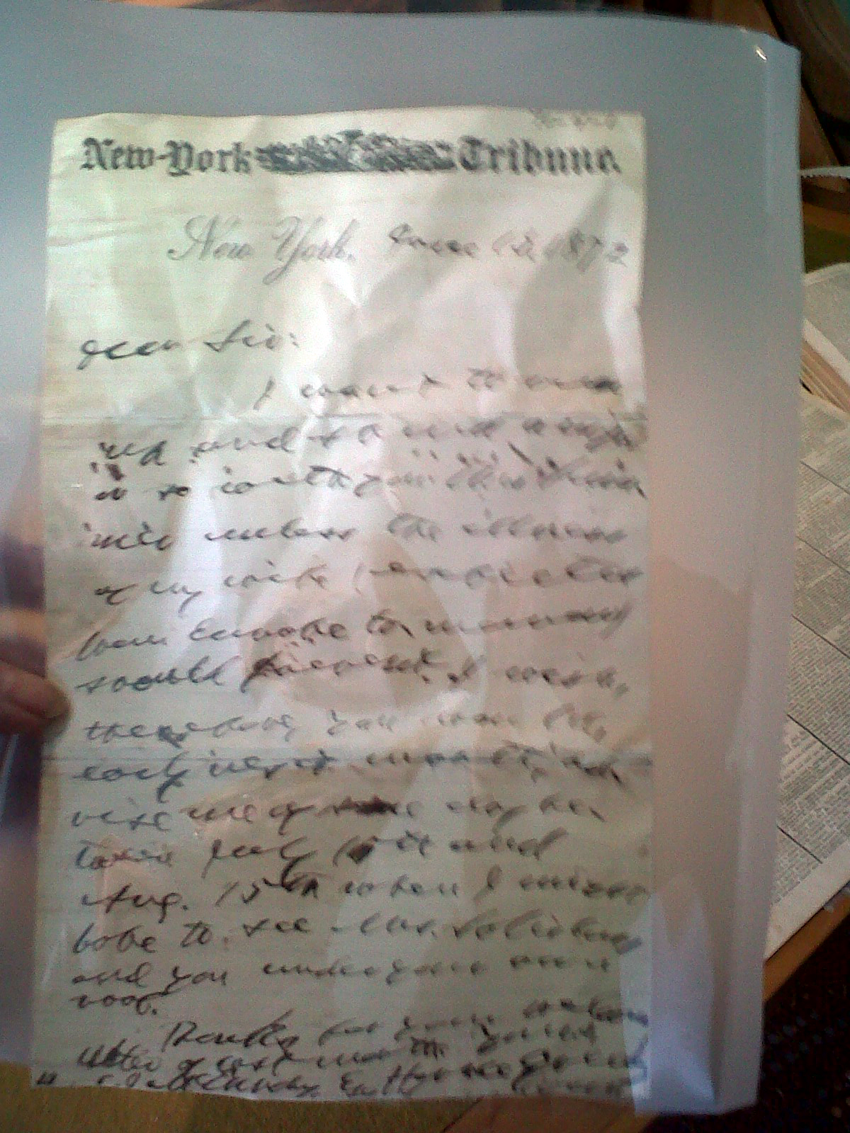 Horace Greeley Letter 