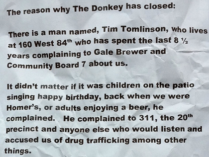 Blue Donkey Bar Letter Excerpt 