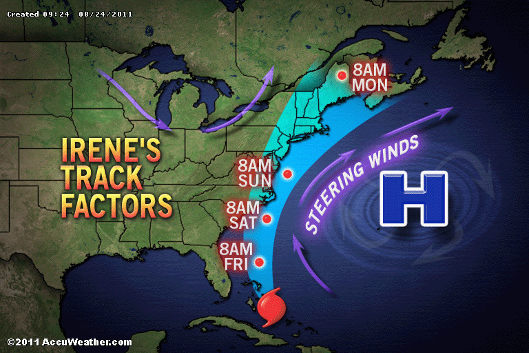 Hurricane Irene Map 
