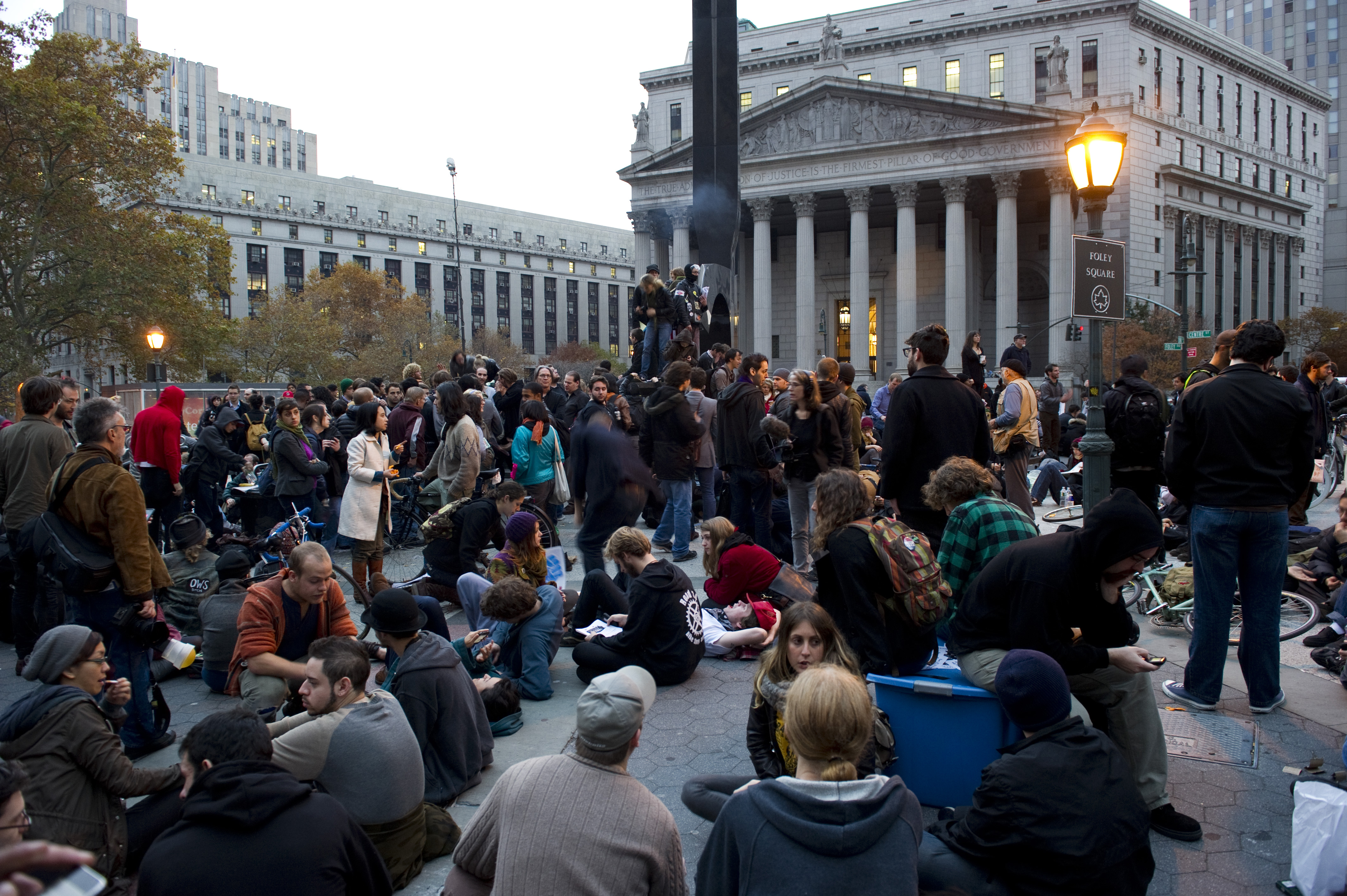 Occupy Wall Street protesters at Foley Square 
