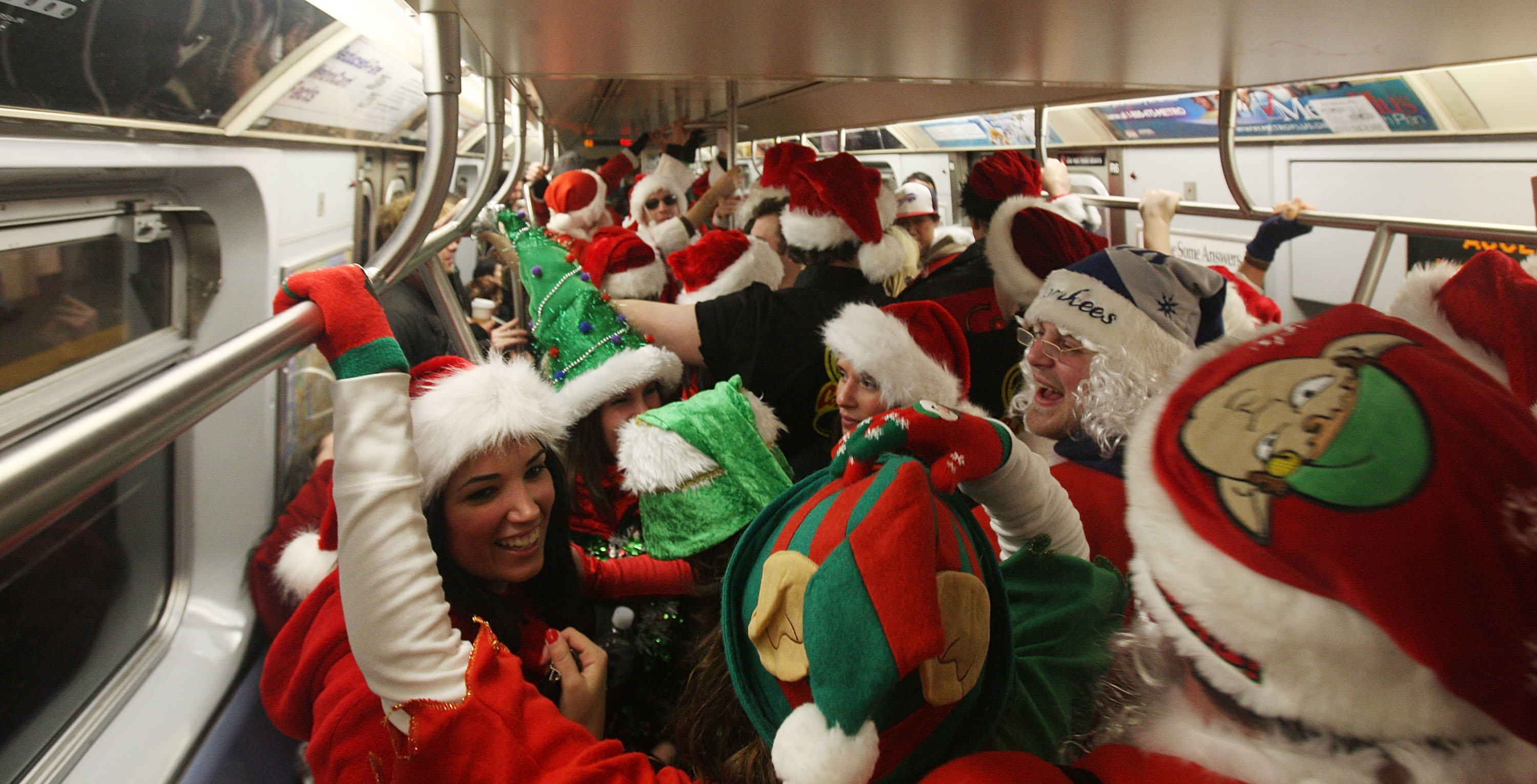 New Yorkers Dress Up As Santa For "SantaCon" Gathering 