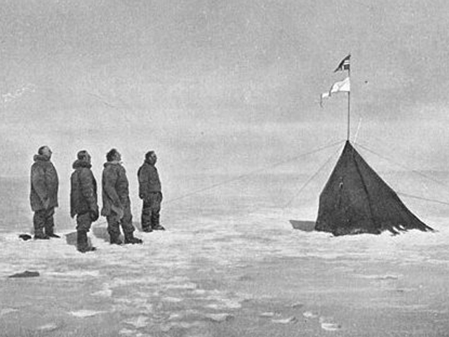 first person to visit south pole