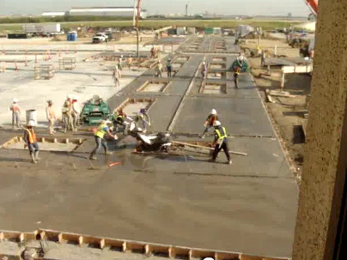 Concrete buffer gone wild at a construction site CBS News