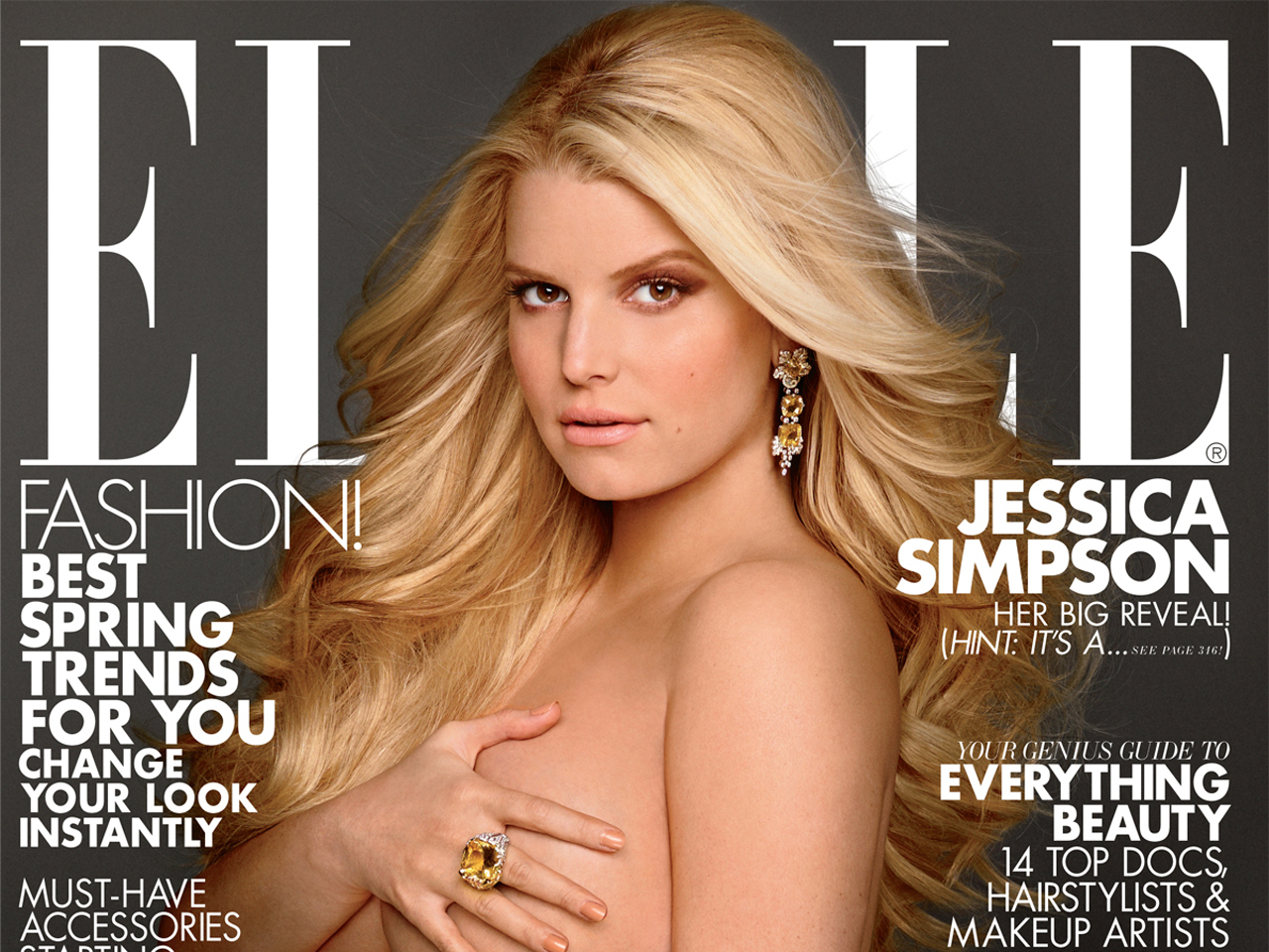 Jessica Simpson Sex Tape - Jessica Simpson poses nude on ELLE cover, says she's having a girl - CBS  News