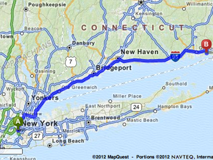 NYC to Mystic CT 