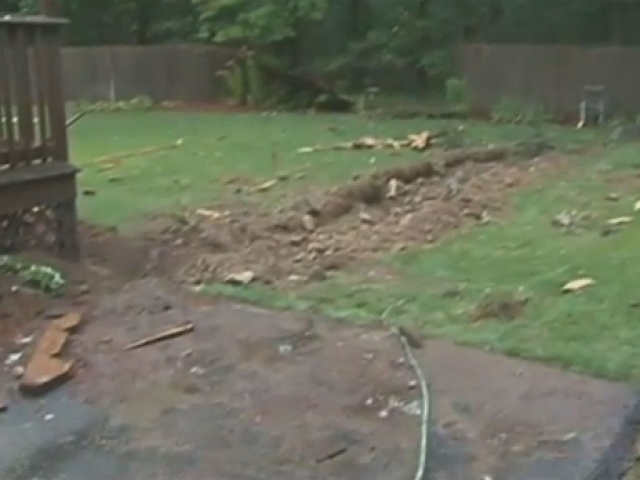 Lightning bolt tears up backyard of Mass. house - Lightning