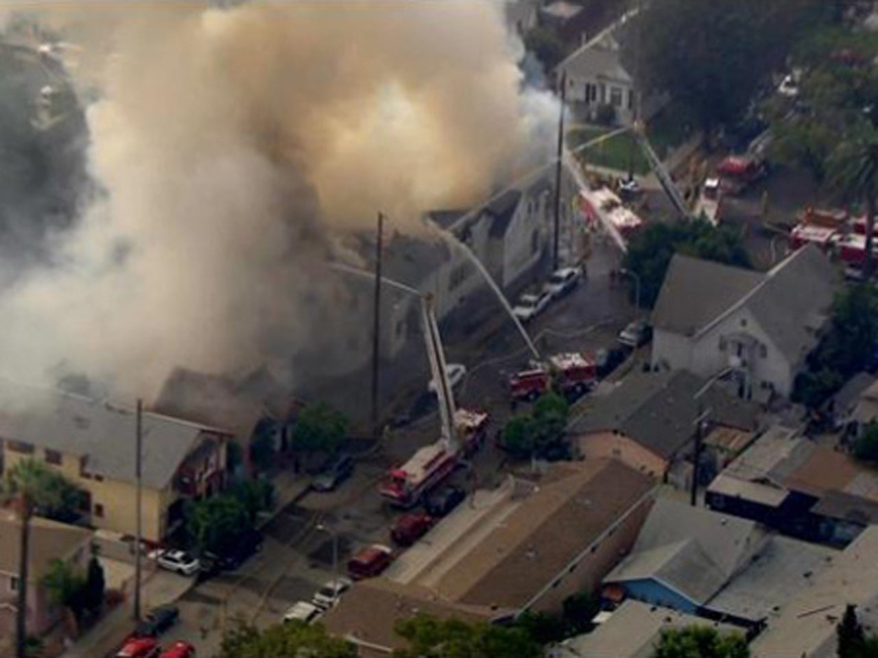 Firefighters hurt, historic church destroyed in L.A. fire CBS News