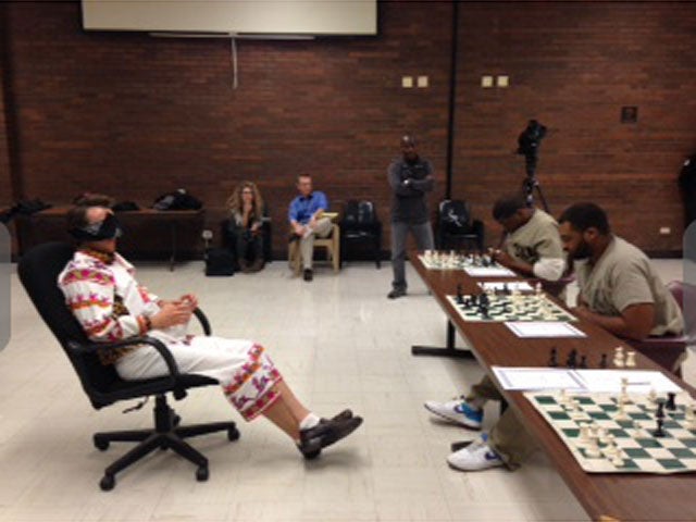 Inmate, checkmate: Chess grandmaster, blindfolded, takes on 10