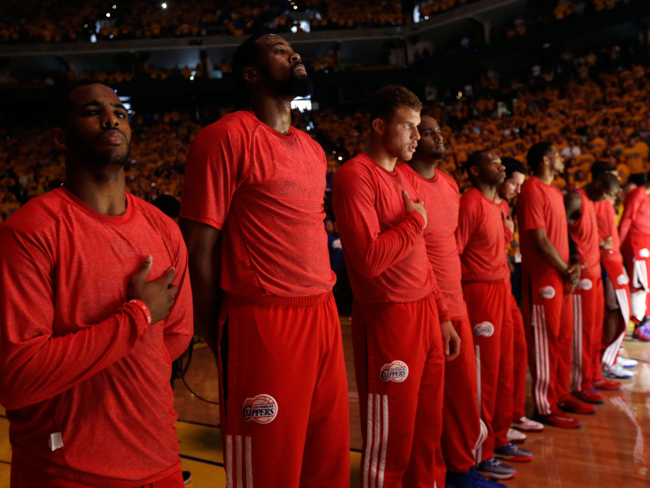 Los Angeles Clippers stage silent protest against Donald Sterling, hide  team logo - ESPN