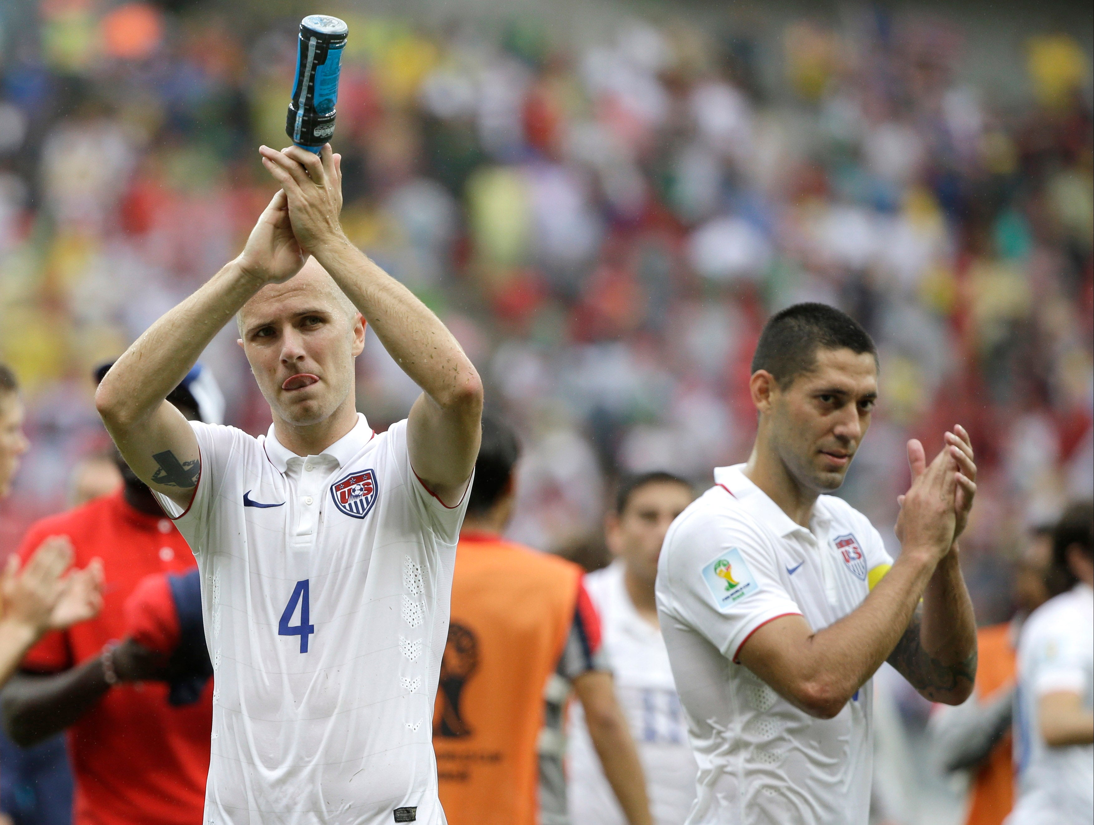 Clint Dempsey celebrates for USA 2014 World Cup