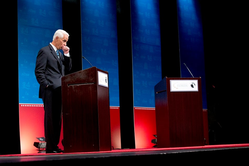 Florida governor debate between Charlie Crist and Rick Scott takes
