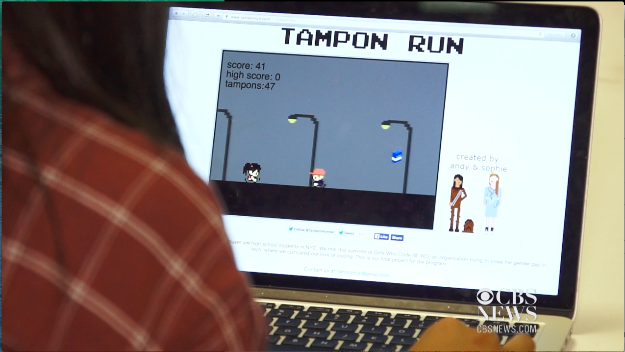 High School Gal Xxx Video - Tampon Run: Girl-powered video game challenges sexism, violence in gaming -  CBS News