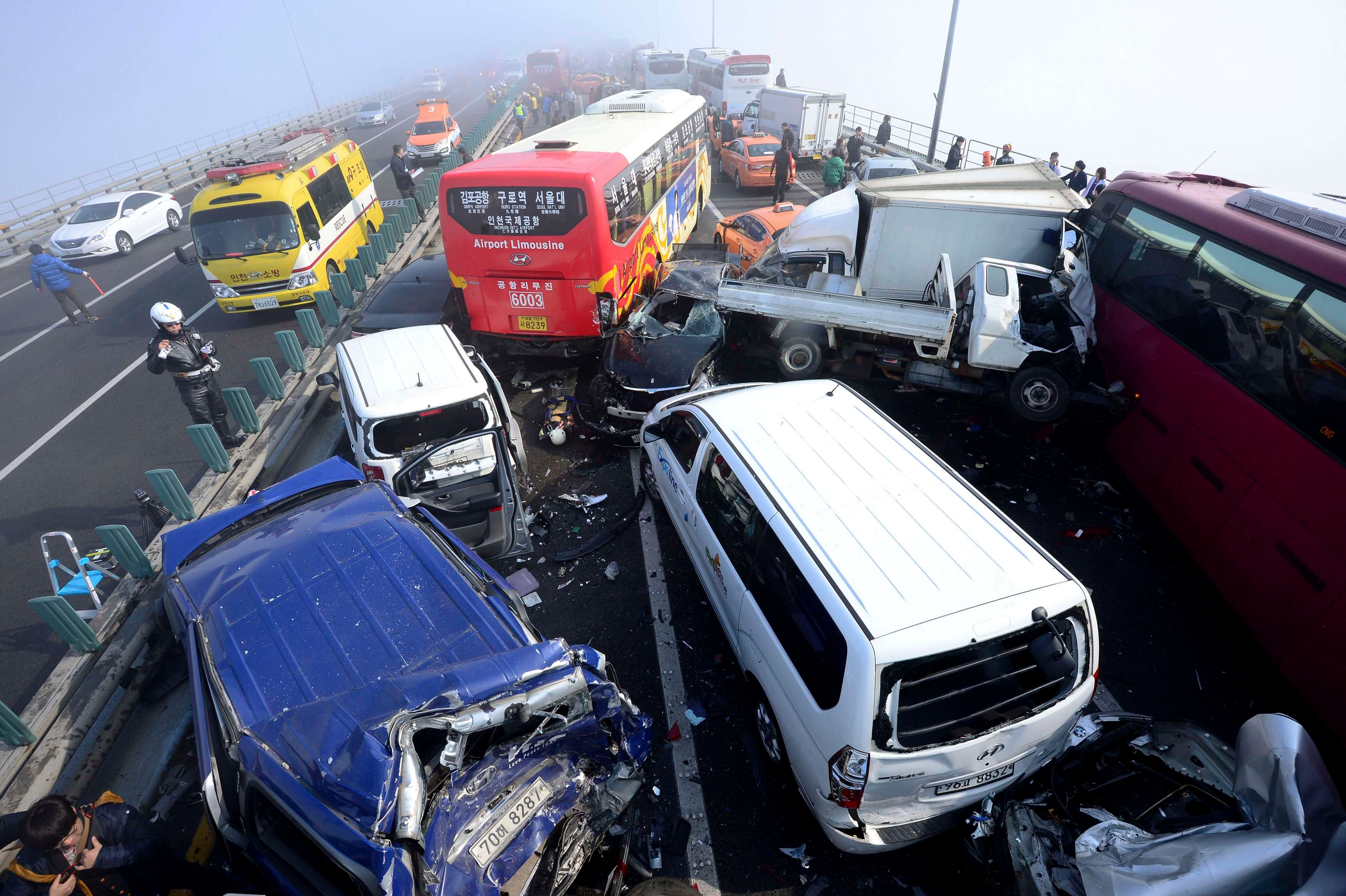 South Korea pileup in fog leaves 2 dead and 68 injured CBS News
