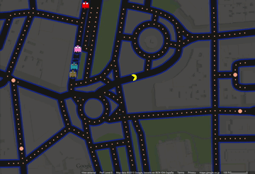 Google Maps PacMan Doodle Game