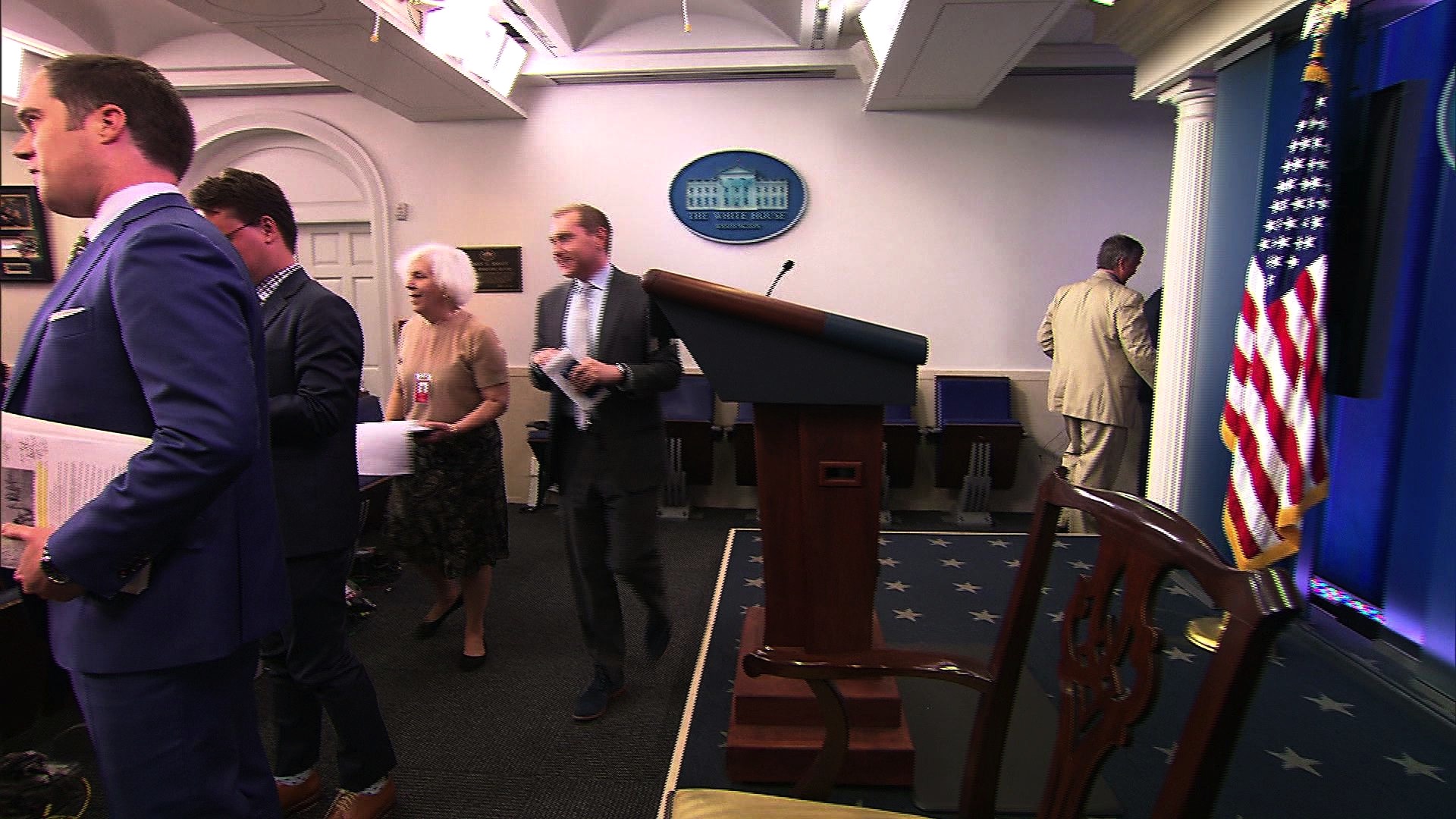 White House briefing room evacuated CBS News