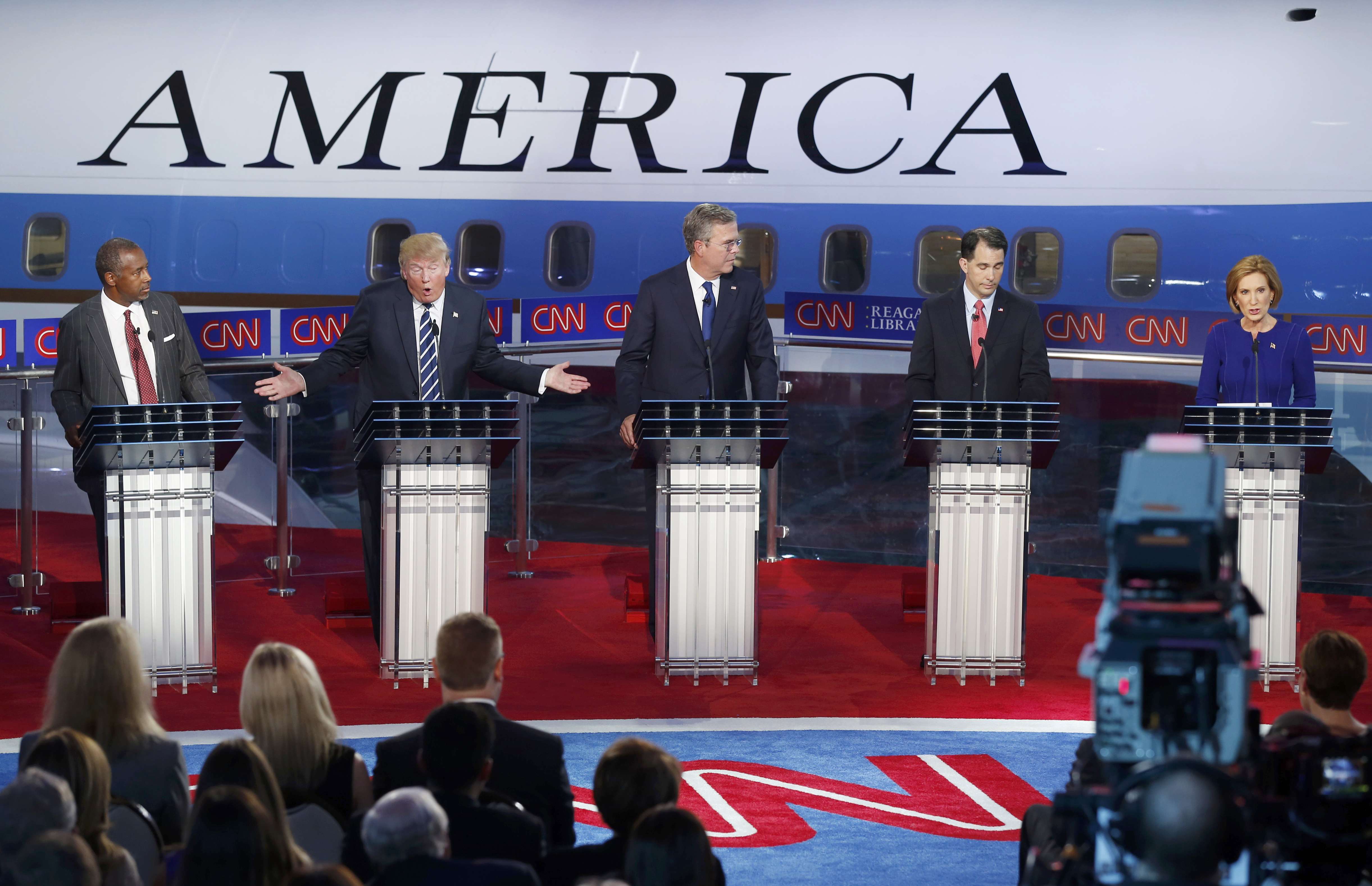 Republican Debate 2015 Candidates Take On Donald Trump Cbs News