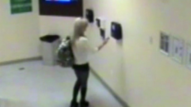 Shauna Tiaffay is seen on casino surveillance video clocking out at 3:01 a.m. 