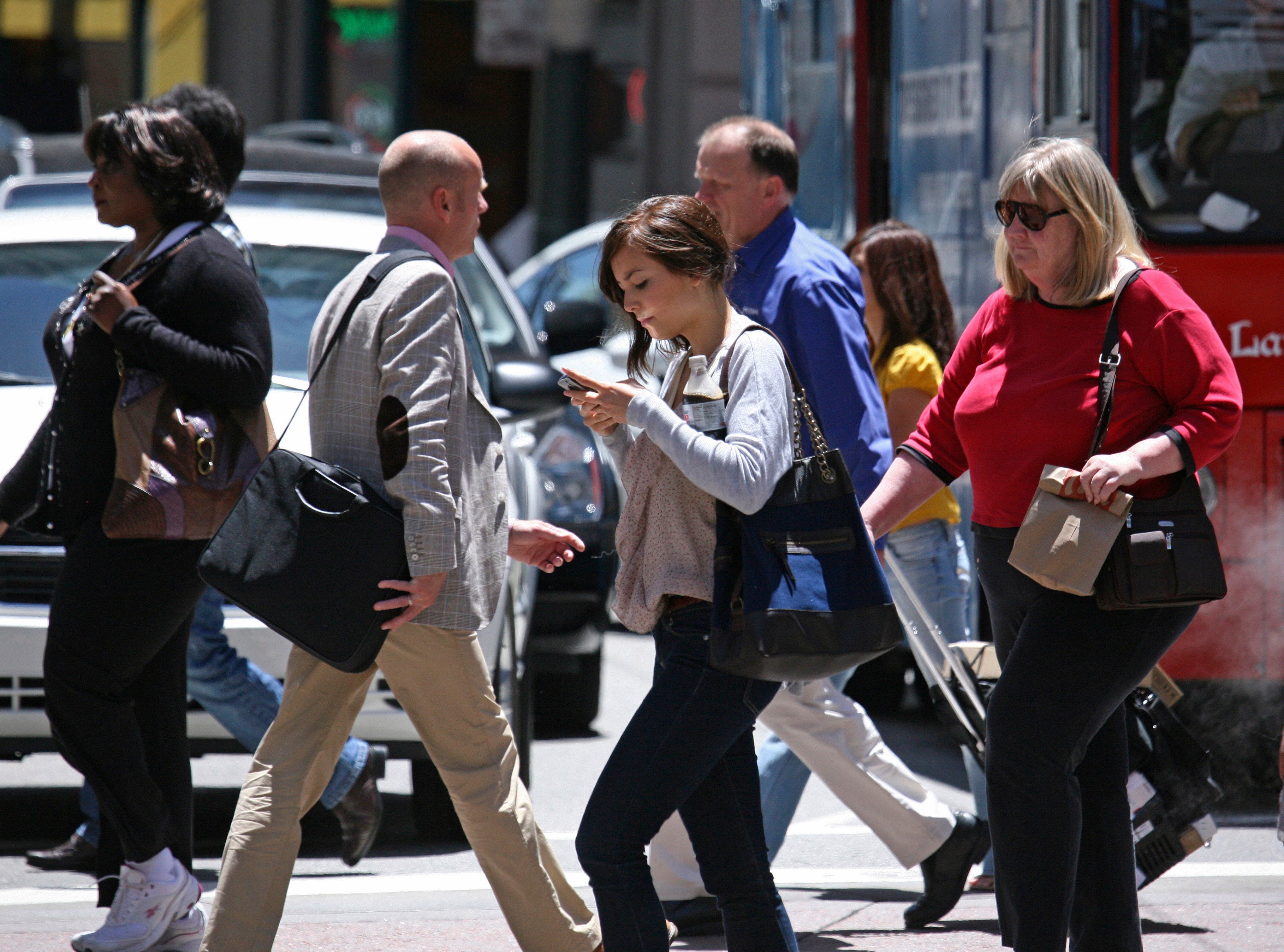 distracted person walking