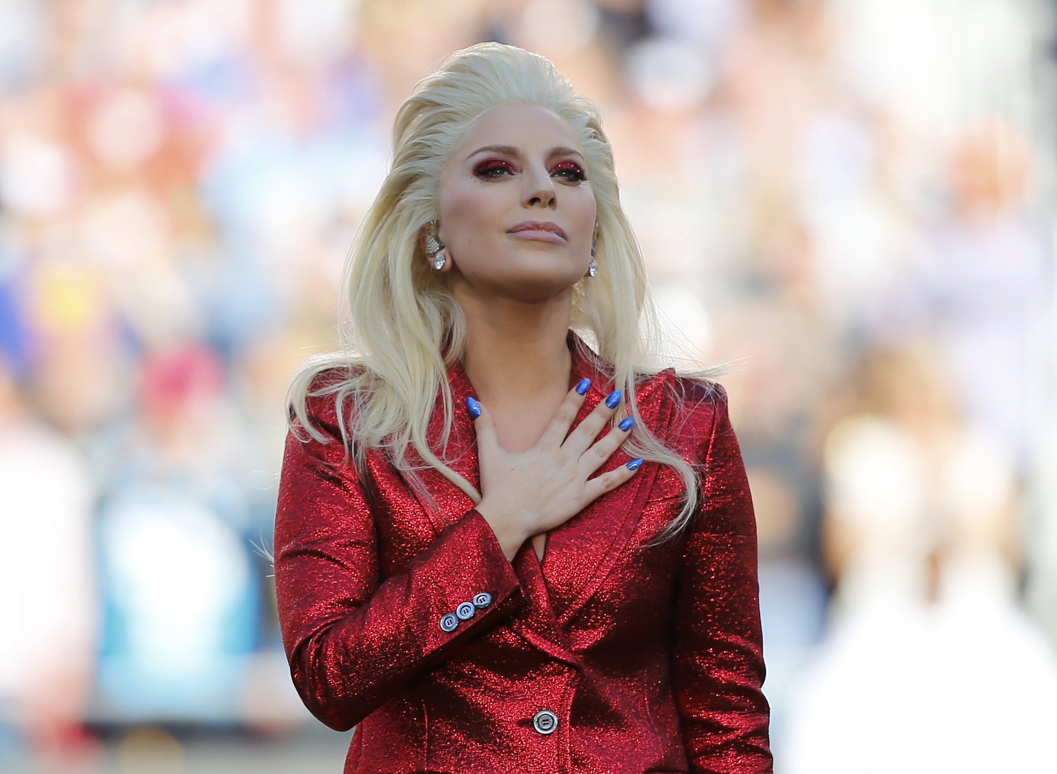 Super Bowl 50: Stars react to Lady Gaga singing national anthem - CBS News