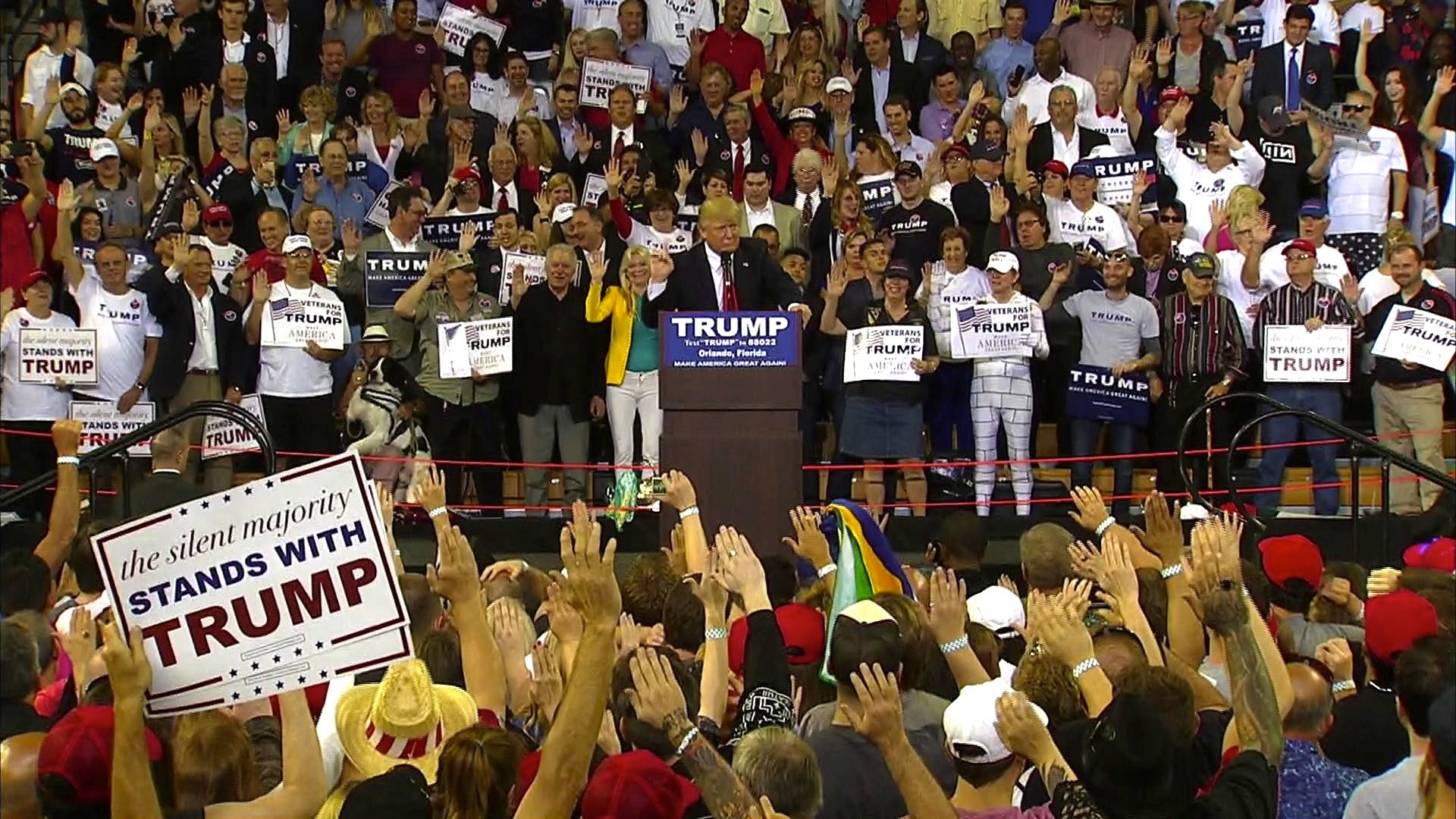 Trumpled salute at Florida rally creates stir on social media CBS News