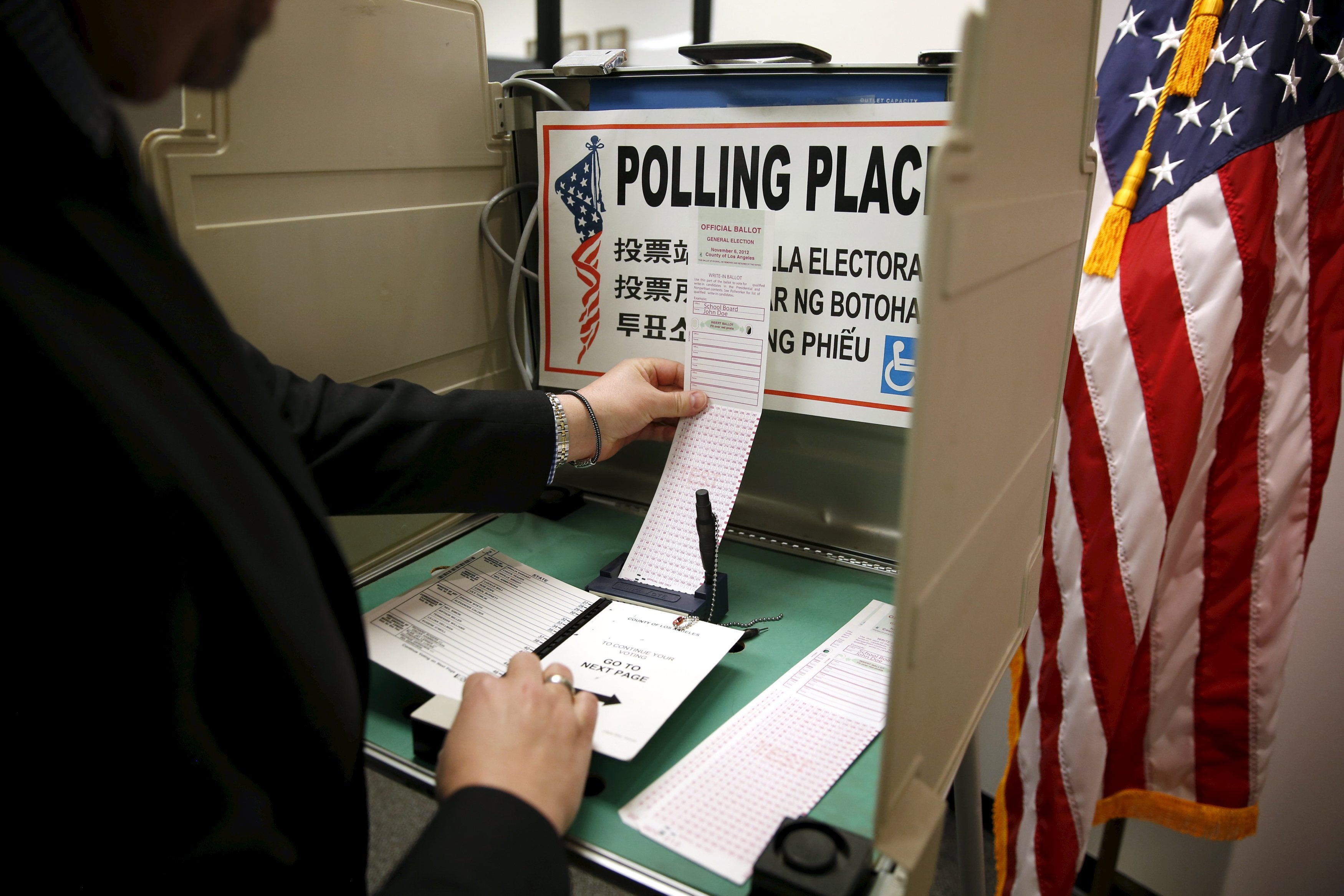 inside voting booth