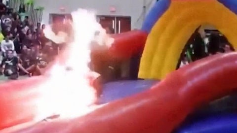 Man accidentally lights himself on fire during high school pep rally ...