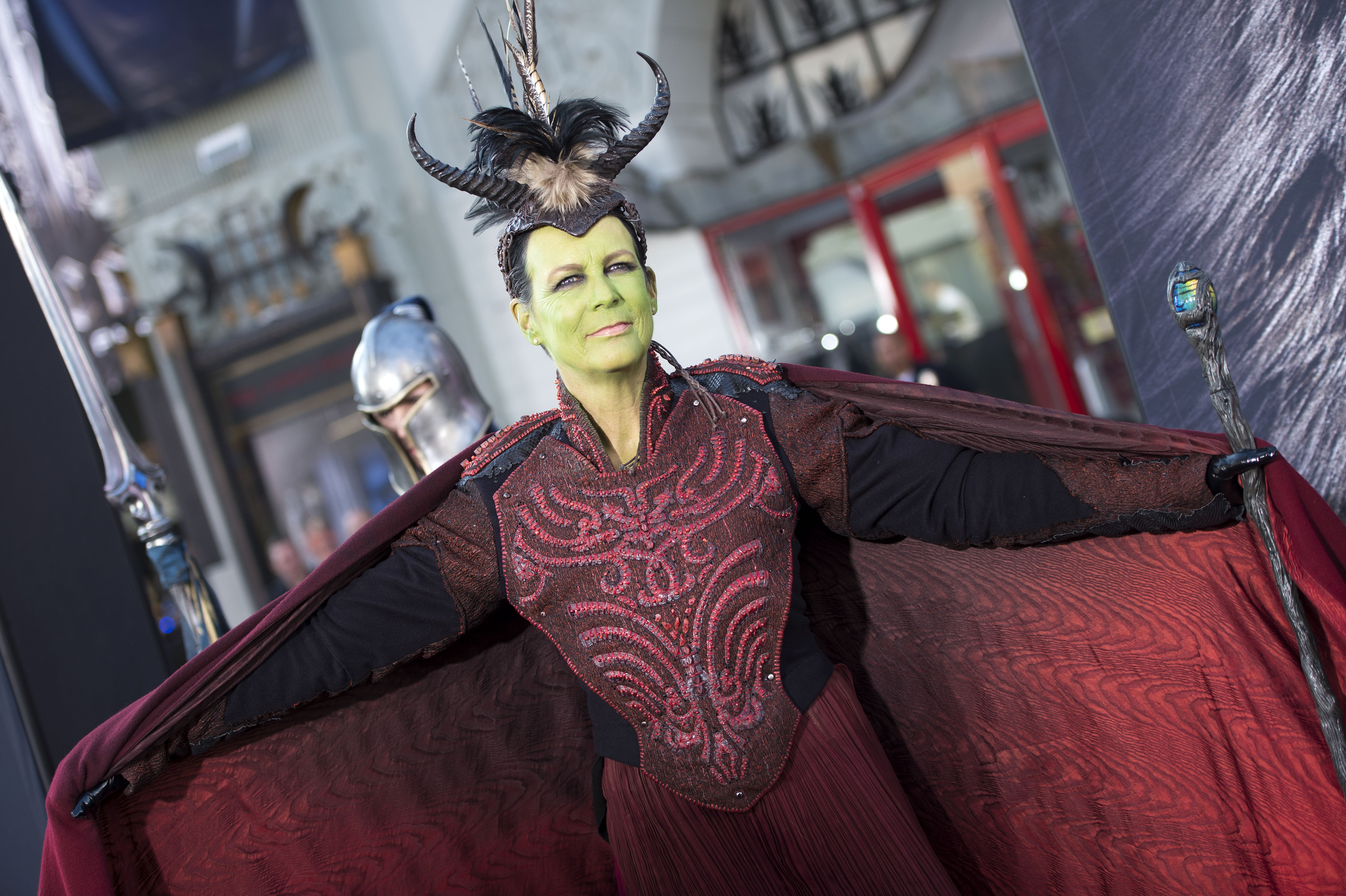 Jamie Lee Curtis dressed as an orc for the 