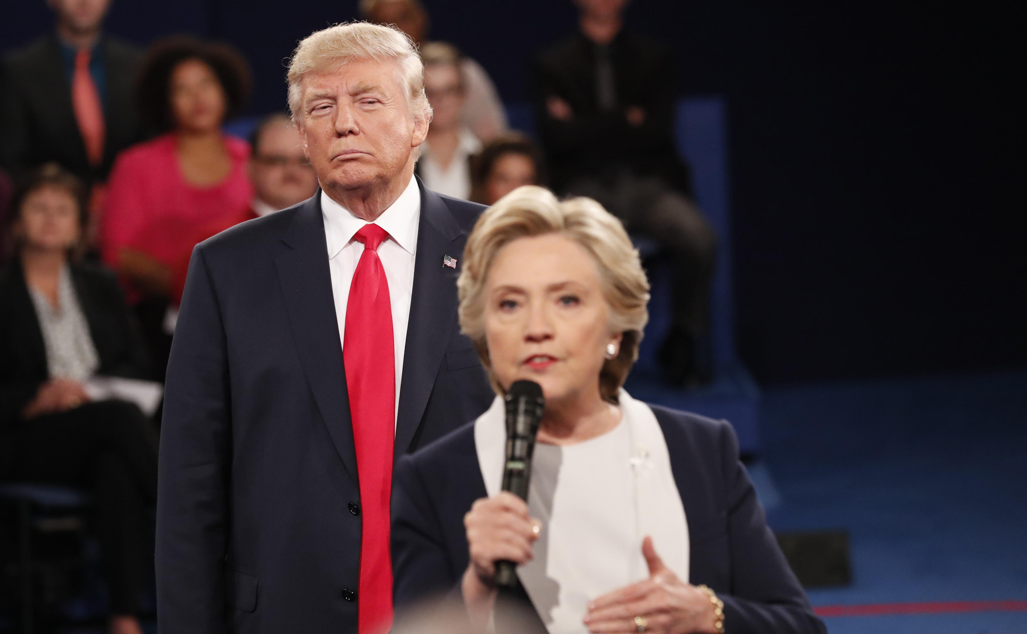 In book, Clinton says Trump's debate stalking made her 