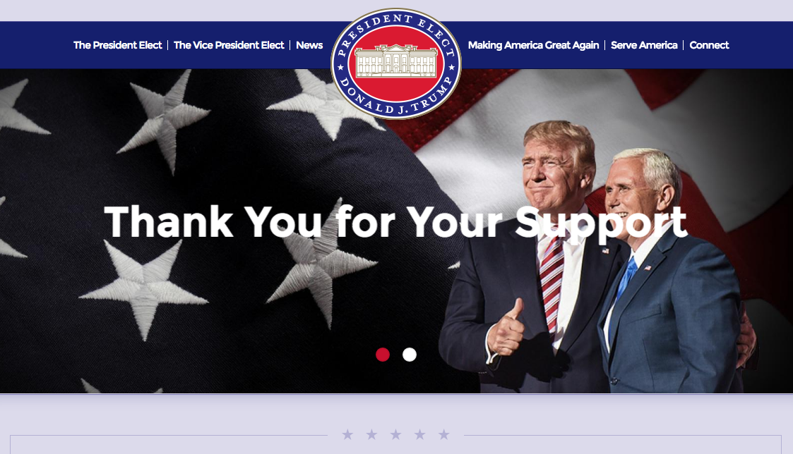 Donald Trump's Transition Team Unveils Official Website, Twitter ...