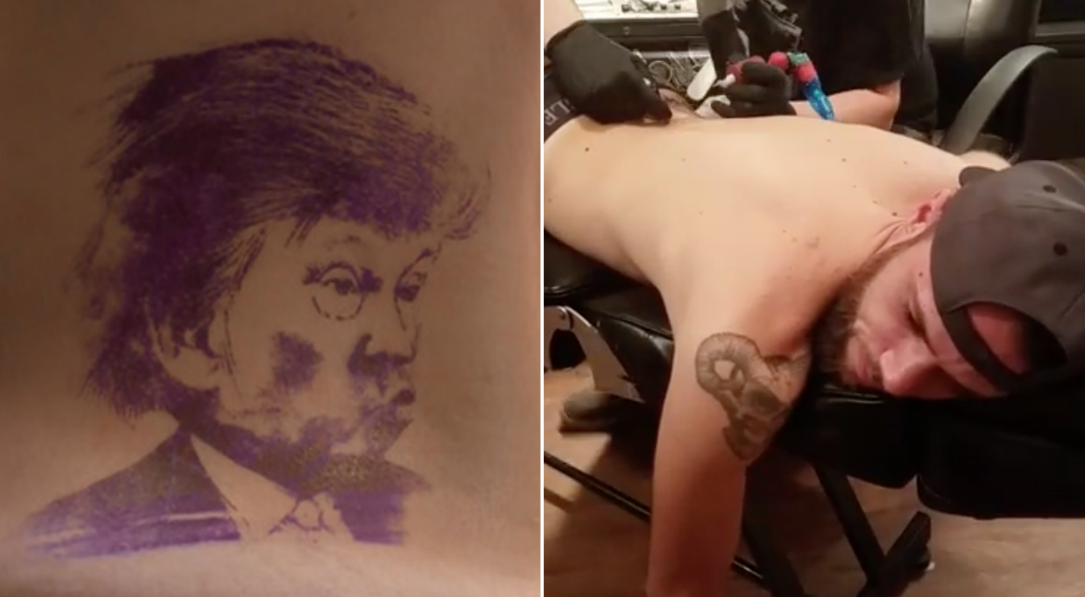 Bernie Sanders supporter gets tattoo of Donald Trump after losing election bet - CBS News