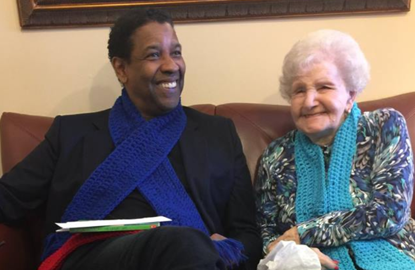 Denzel Washington helps childhood librarian celebrate her 99th birthday