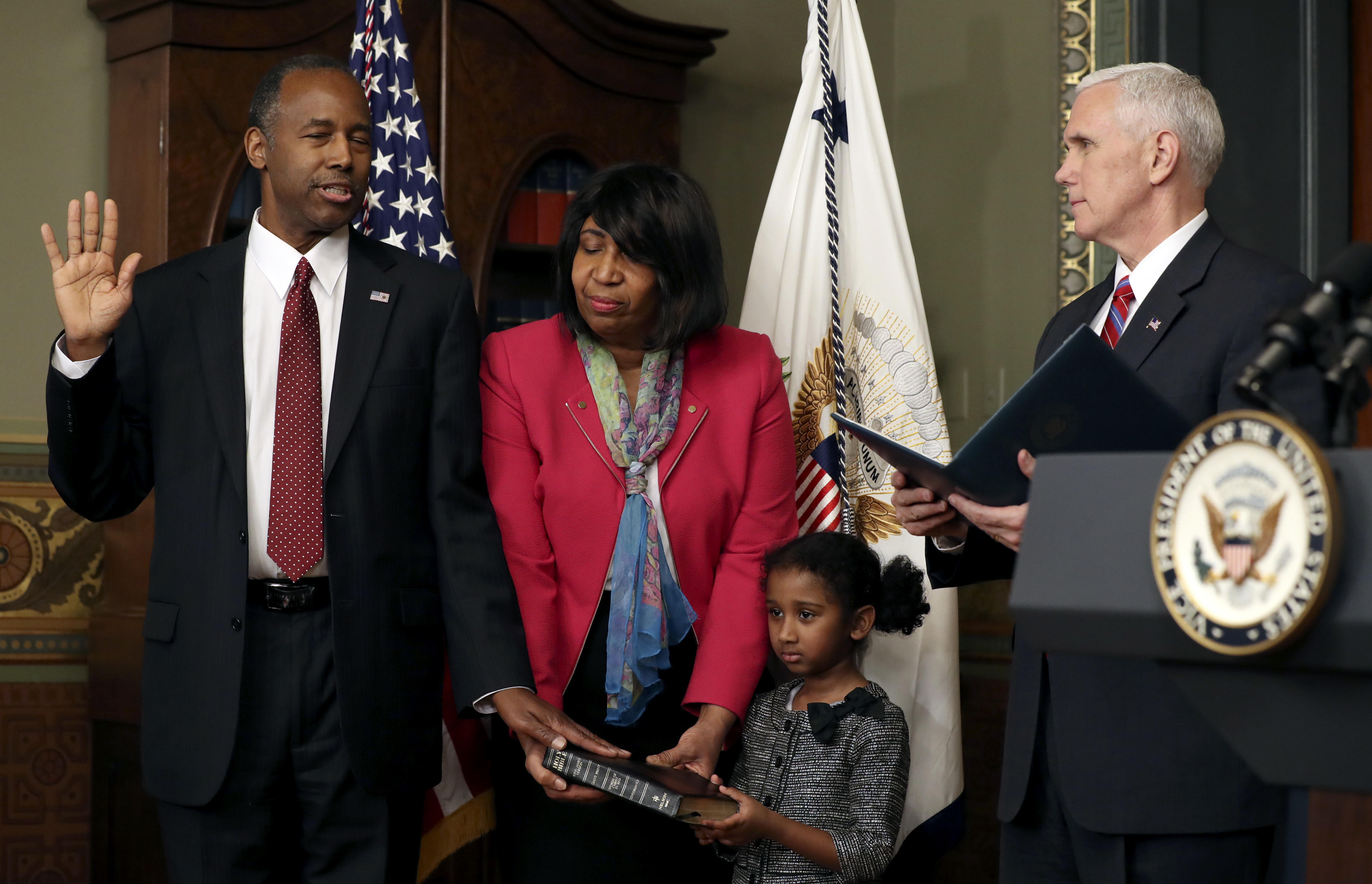 Ben Carson Sworn In As Housing And Urban Development Secretary CBS News