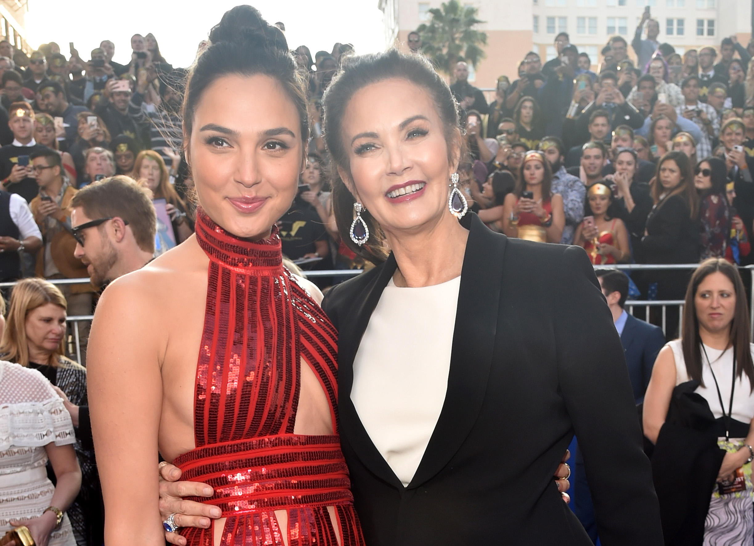 Gal Gadot walks the red carpet with original Wonder Woman actress