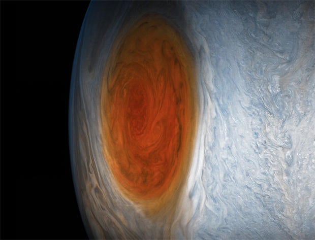 Jupiter's Great Red Spot seen in new photos from Juno flyby - CBS News