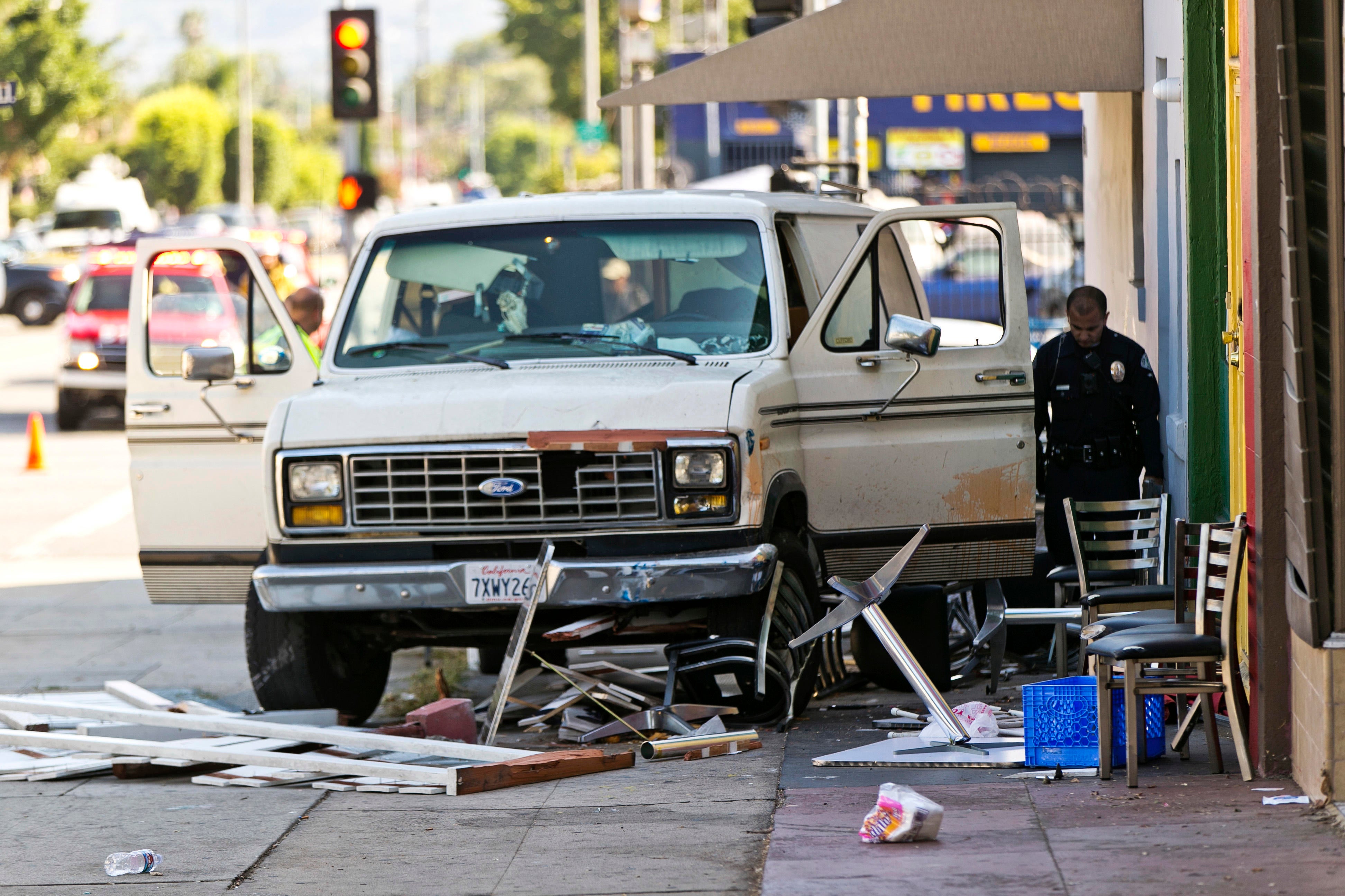 Multiple people injured after van plows into crowd in Los Angeles CBS