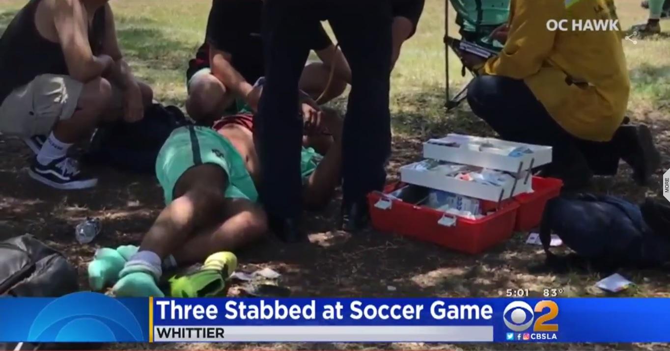 3 stabbed after brawl erupts at adult soccer game in California - CBS News