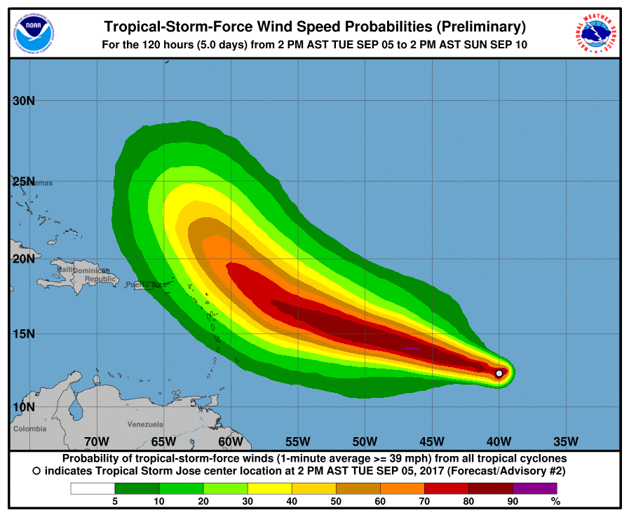 Tropical Storm Jose 2025 Path