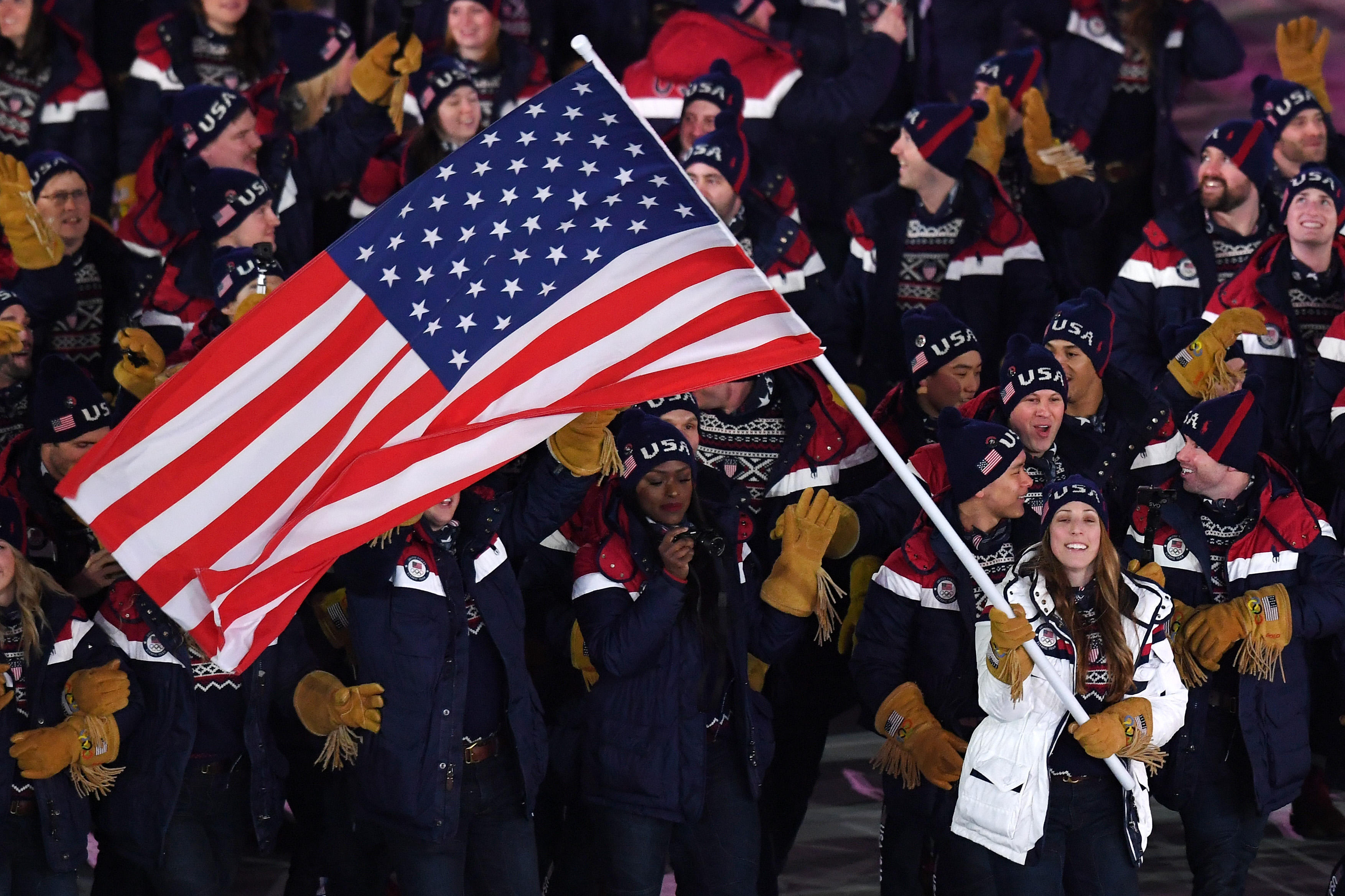 Olympics Opening Ceremony Erin Hamlin leads US delegation into Olympic