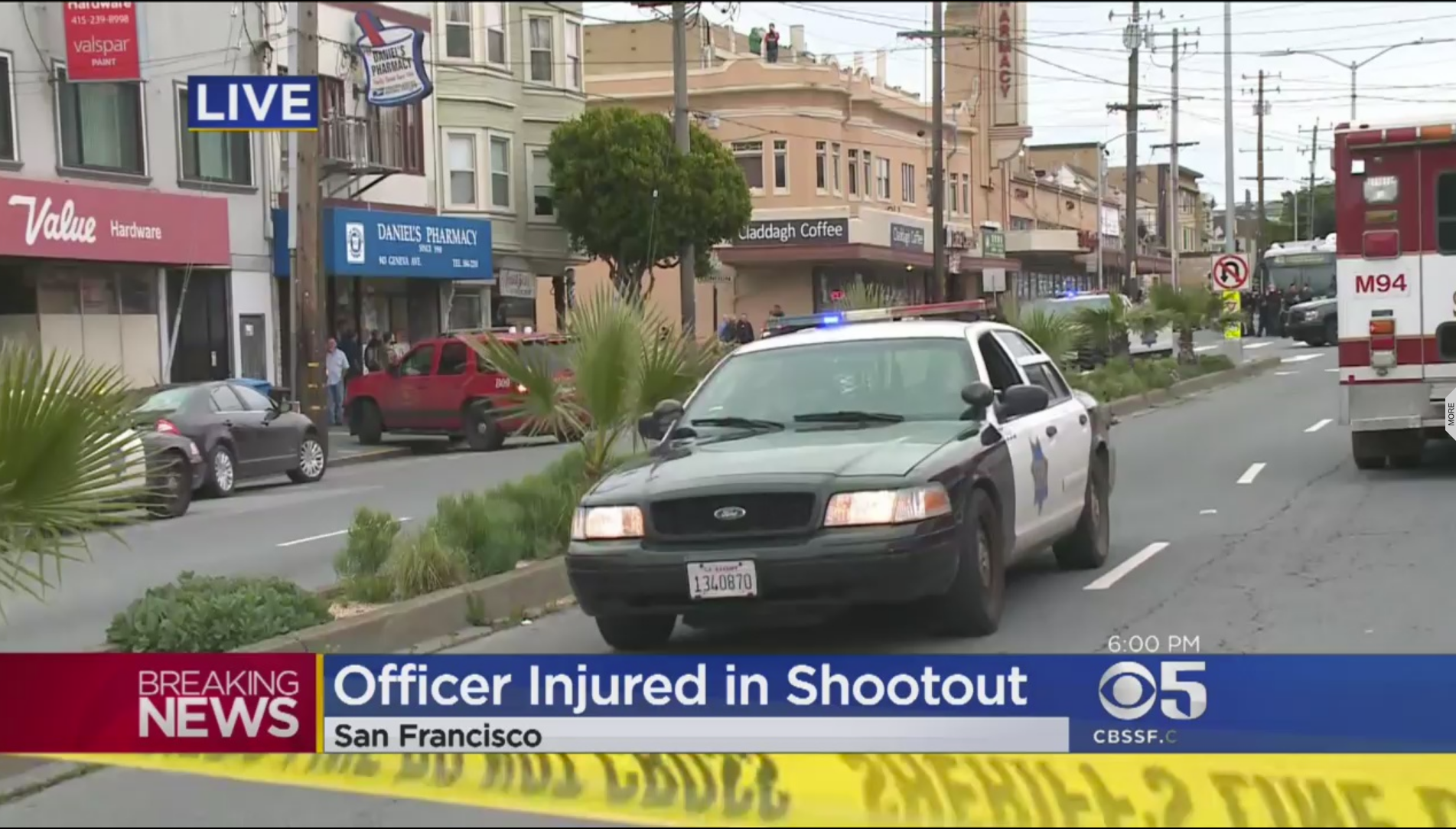 Officer, several others shot in San Francisco's CrockerAmazon District