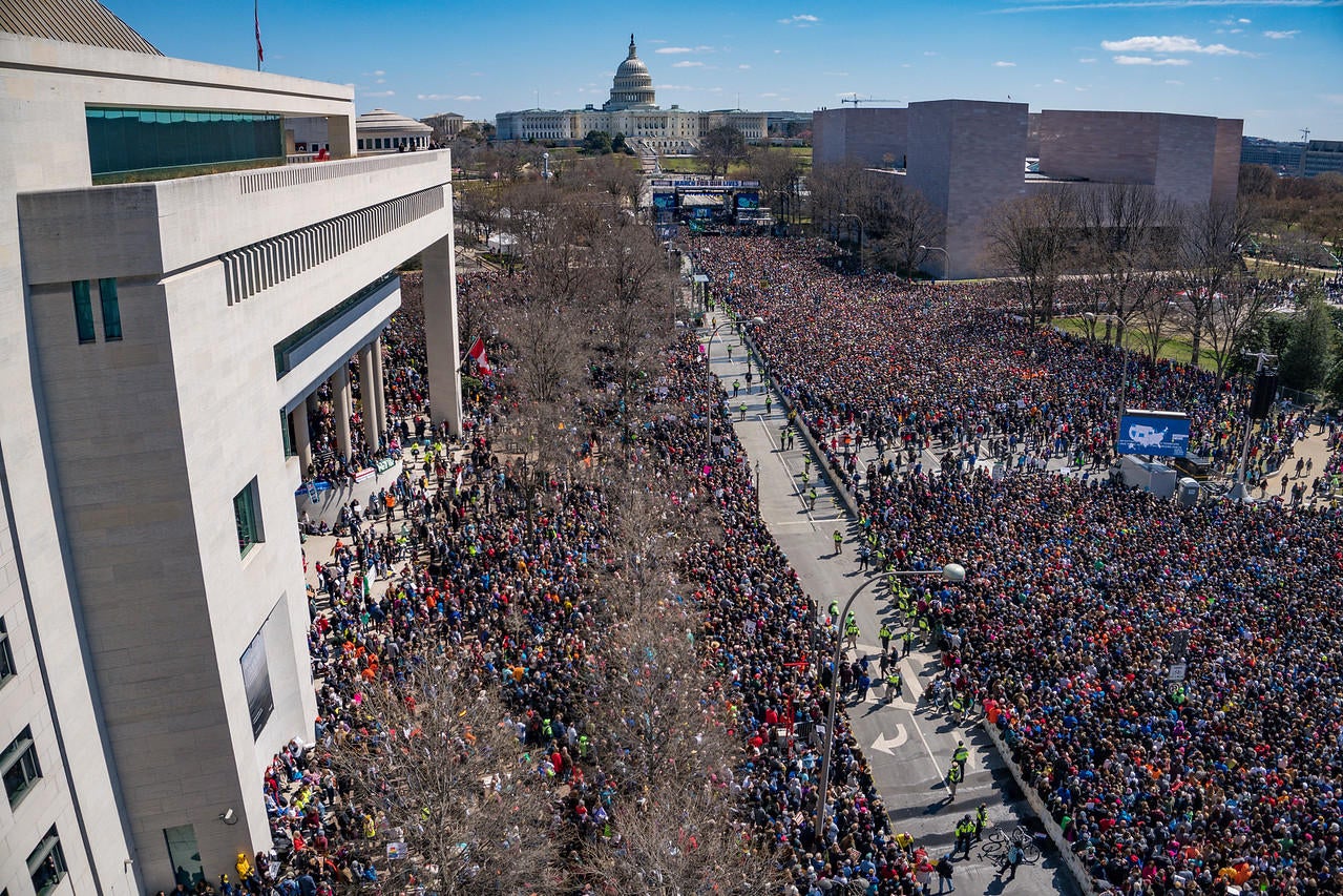 March for Our Lives crowd size Estimated 200,000 people attended D.C