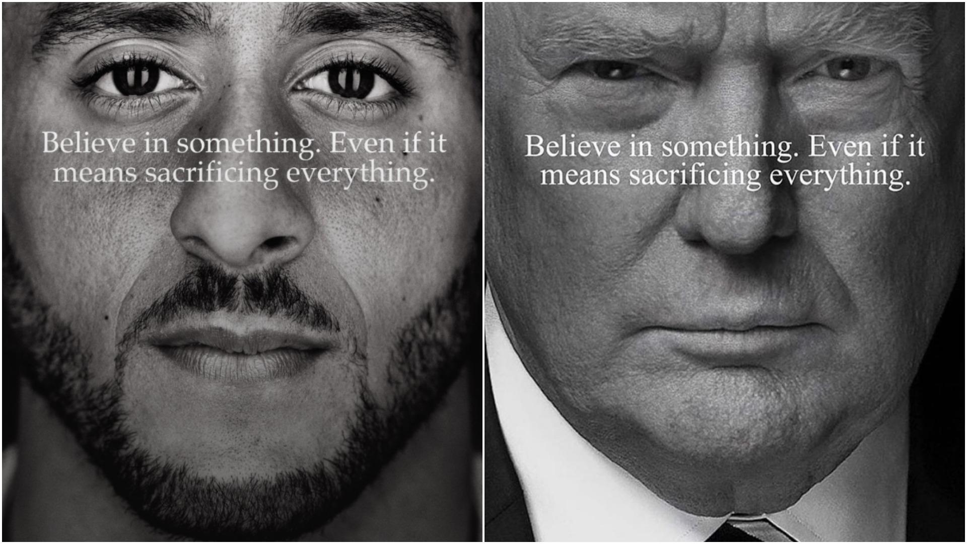 proteger Seguir ciervo Donald Trump Jr. "fixed" Kaepernick Nike ad with father's face - CBS News