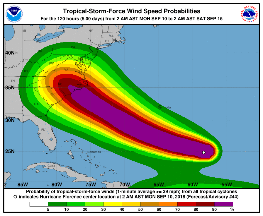 Hurricane Florence Upgraded To Category 4 As It Heads On A North Carolina South Carolina Track Bringing Evacuation Orders Latest Storm Path Weather Forecast Evacuation Zones Live Updates Today Cbs News