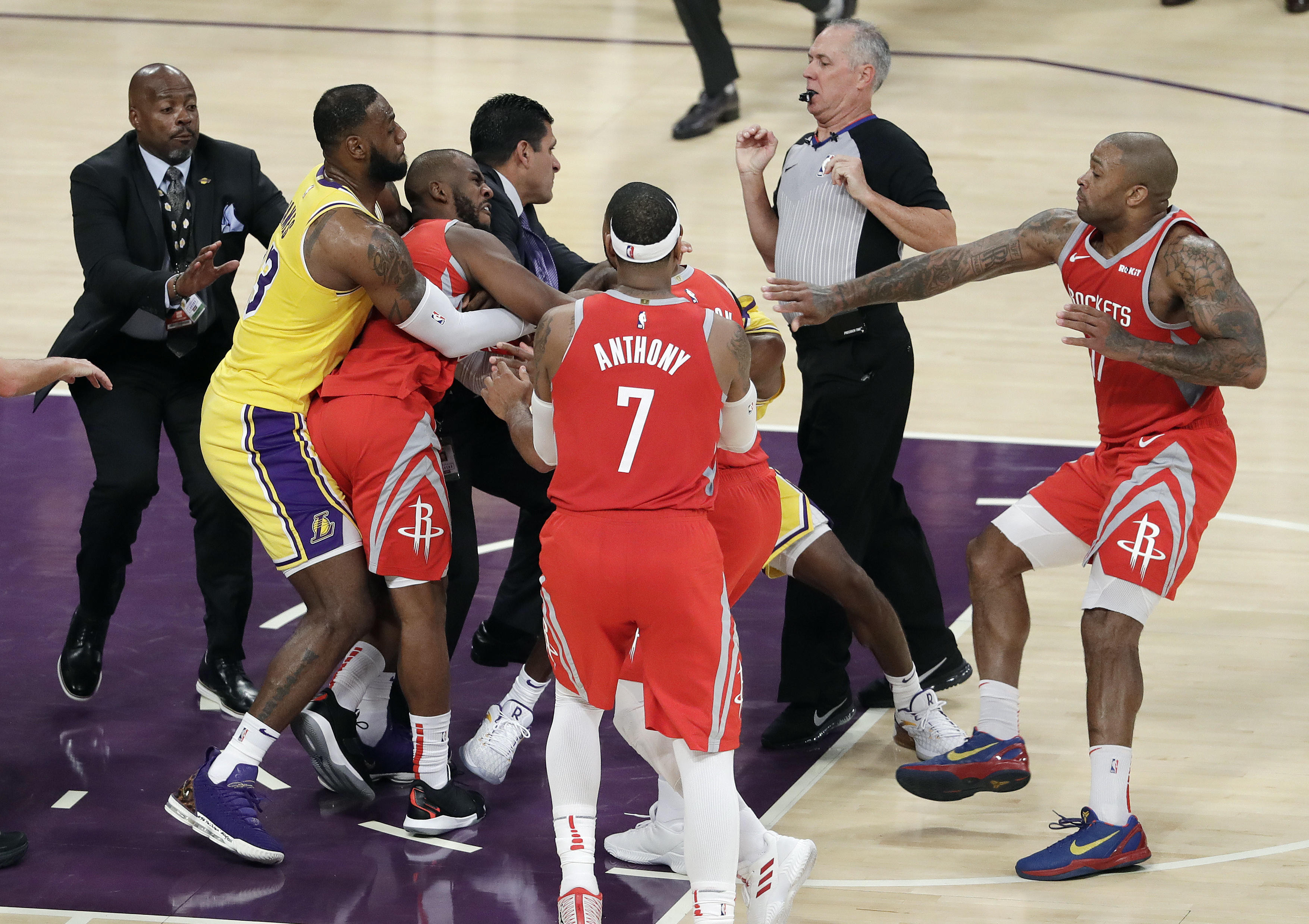 Lakers-Rockets brawl NBA suspends Brandon Ingram, Rajon Rondo, Chris Paul after fight