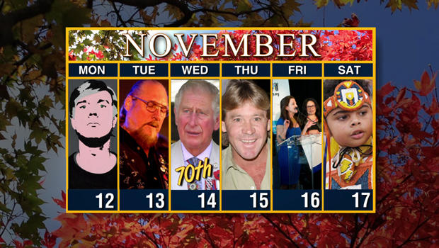 Calendar: Week of November 12 CBS News